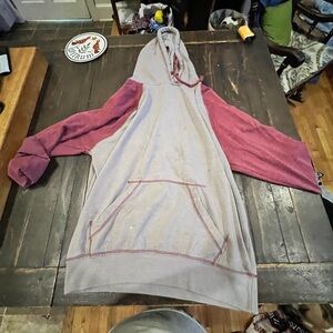Pink and grey long sleeve hoodie